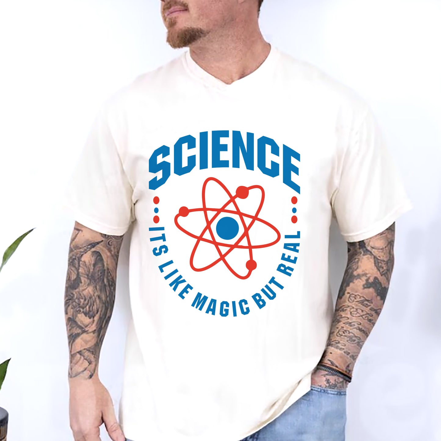 Science It's Like Magic But Real T-Shirt - Funny Shirt For Teacher - White- Up To 5XL