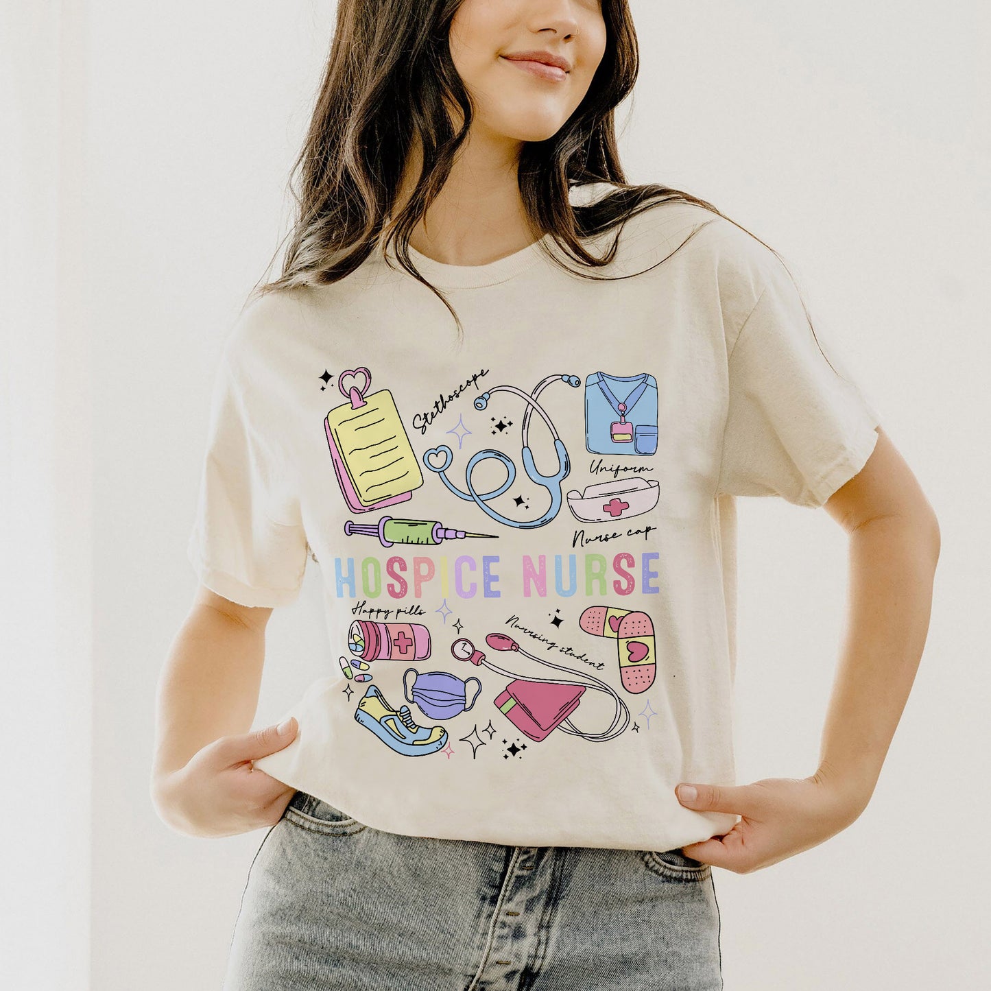 Funny Shirt For Nurse Hospice Nurse Tee - Natural- Up To 5XL
