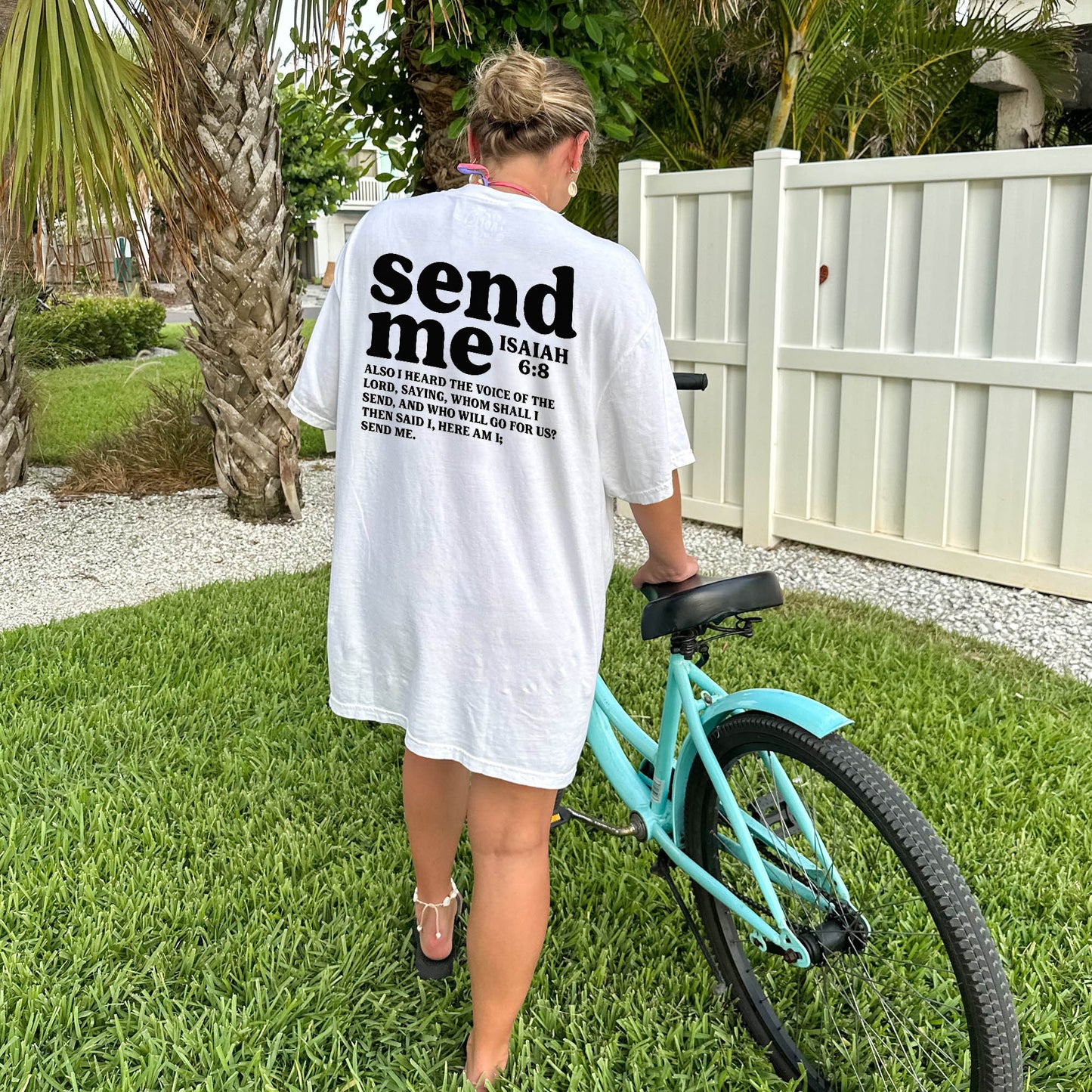 Send Me – Isaiah 6:8 T-Shirt - Funny Jesus Shirt For Christians- White- Up To 5XL