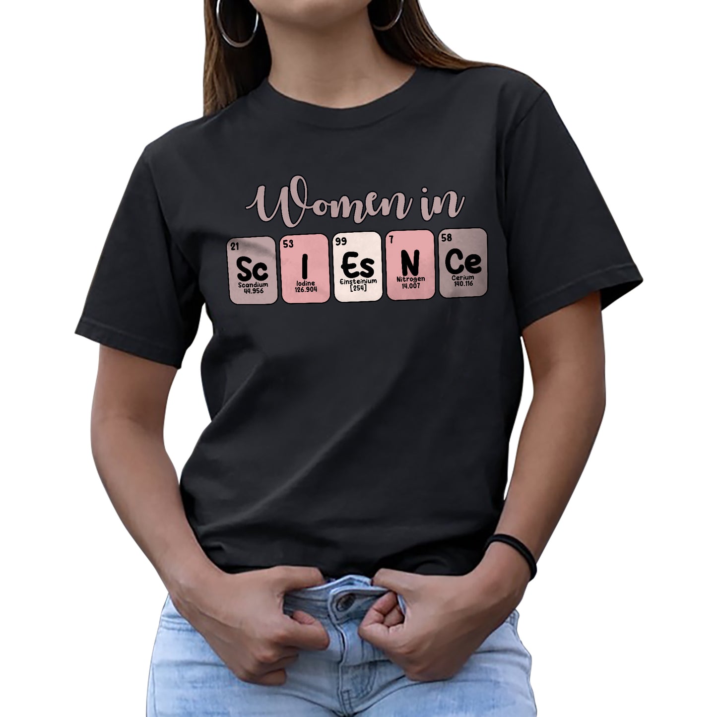 Women in Science T-Shirt - Funny Shirt For Teacher - Black - Up To 5XL