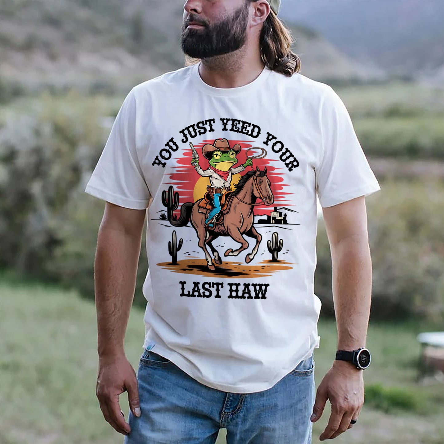 Country Humor Shirt - You Just Yee’d Your Last Haw – Funny Frog Western Tee - White - Up To 5XL