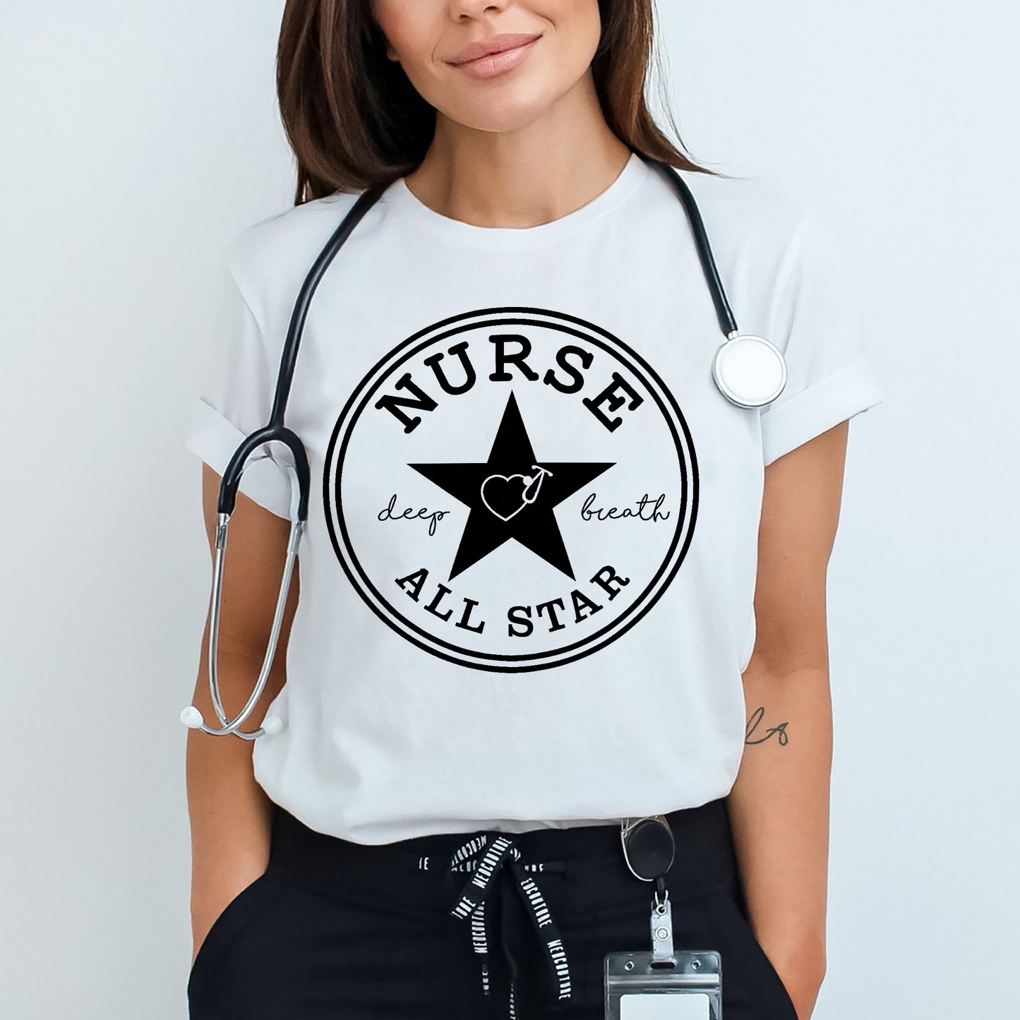 Nurse Deep Breath All-Star T-Shirt - Gift Tees For Nurse - White- Up To 5XL