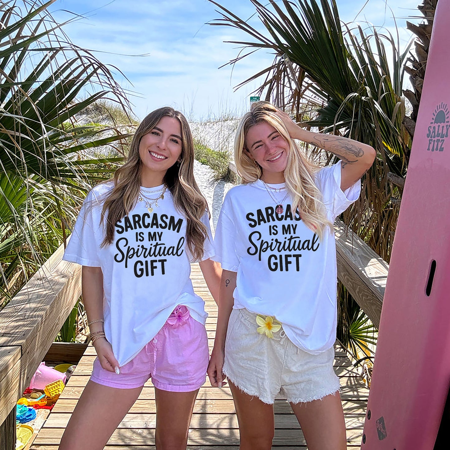 Sarcasm Is My Spiritual Gift T-Shirt - Funny Jesus Shirt For Christians- White- Up To 5XL