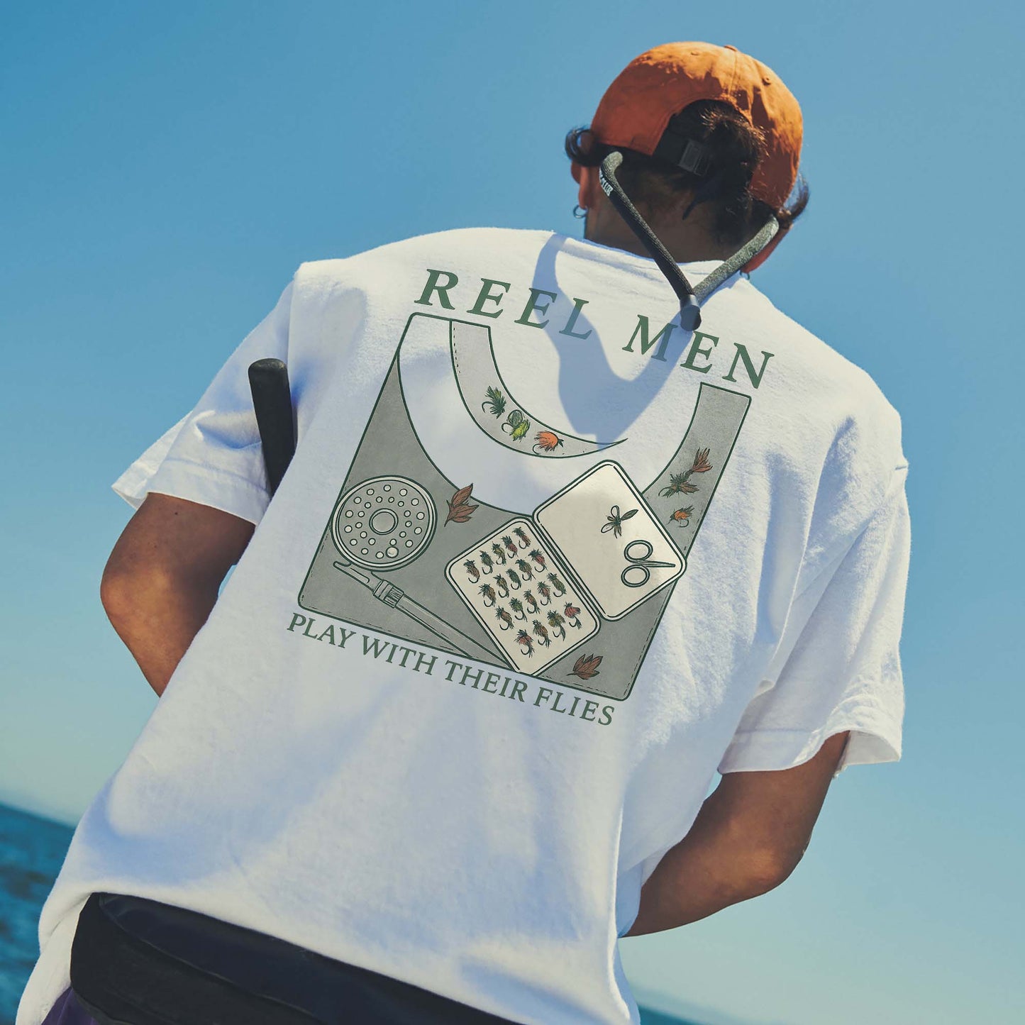 Vintage Reel Men Play With The Flies Shirt – Funny Fly Fishing Tee – Fisherman Humor Gift – White – Up To 5XL