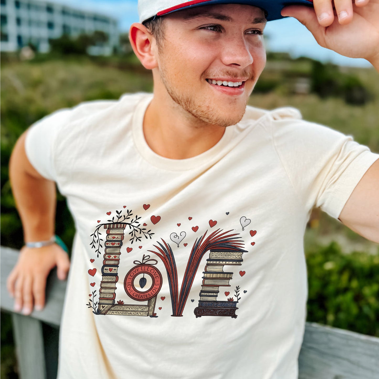 Reading Book Lover Shirt – Funny Book Flower Gift Tee – Natural – Up To 5XL