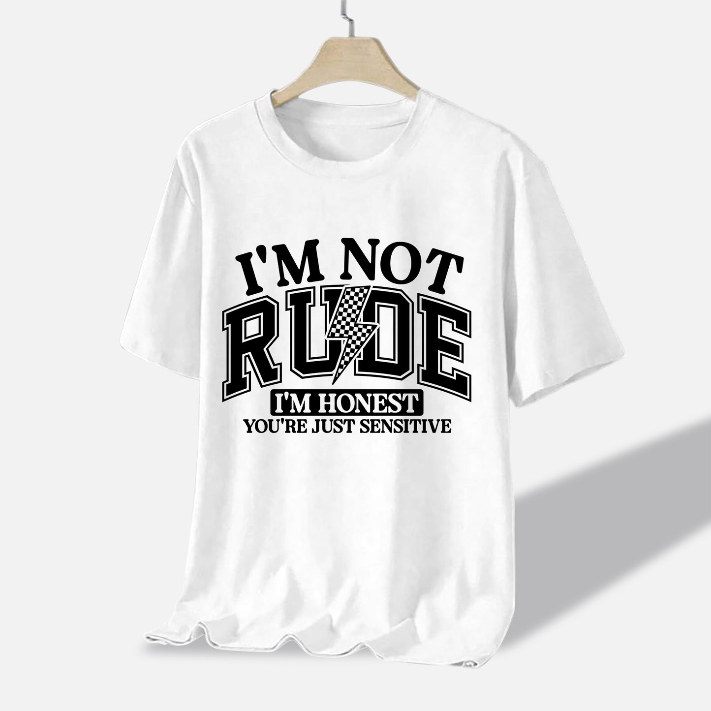 Inappropriate T-Shirt – I’m Not Rude I’m Honest Tee – Funny Sarcastic Shirt for Women - White - Up To 5XL