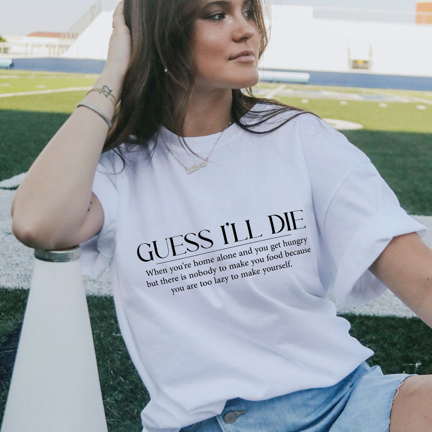 Dark Humor Shirt – Guess I’ll Die Relatable Lazy Quote Tee - White - Up To 5XL