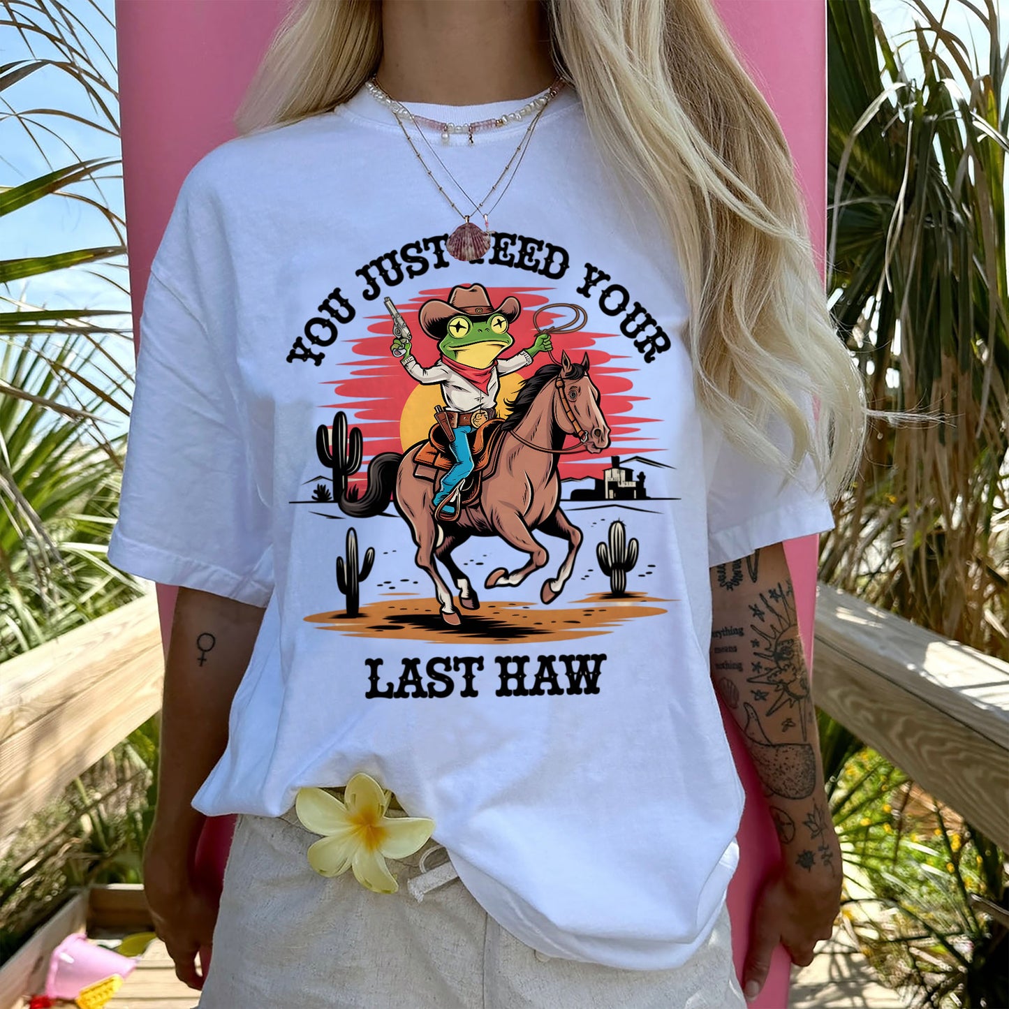 Country Humor Shirt - You Just Yee’d Your Last Haw – Funny Frog Western Tee - White - Up To 5XL
