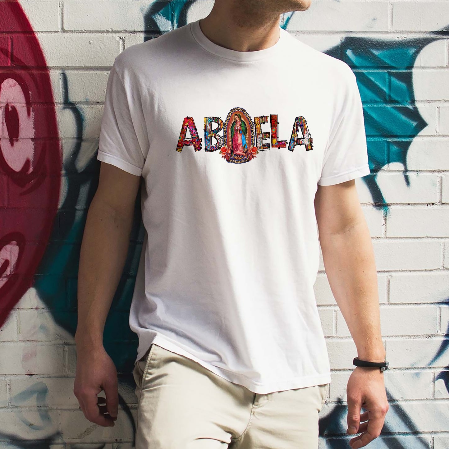 Faith Religious Catholic Shirt – Abuela Our Lady of Guadalupe Tee – White – Up To 5XL