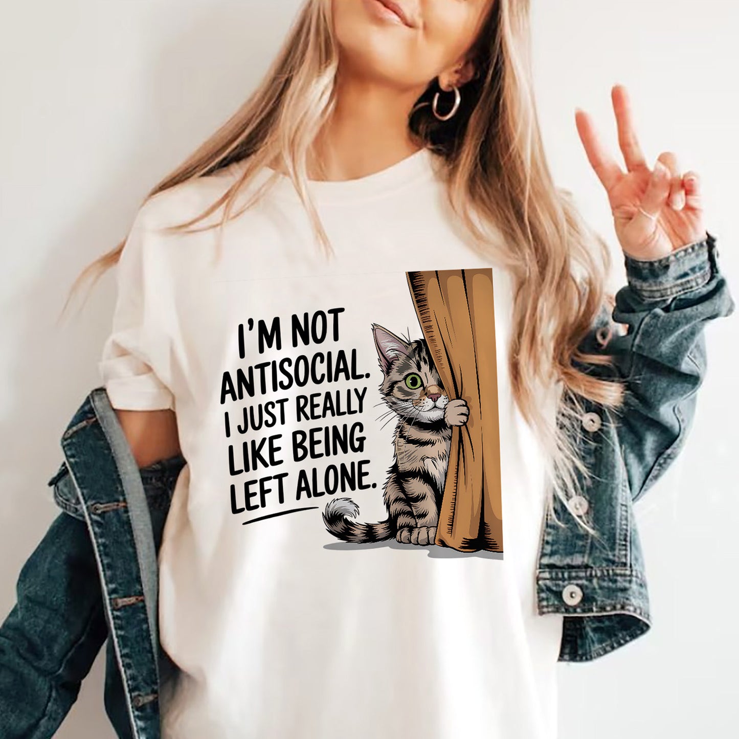 I’m Not Antisocial I Just Really Like Being Left Alone T-Shirt – Funny Introvert Graphic Tee – White – Sizes Up to 5XL