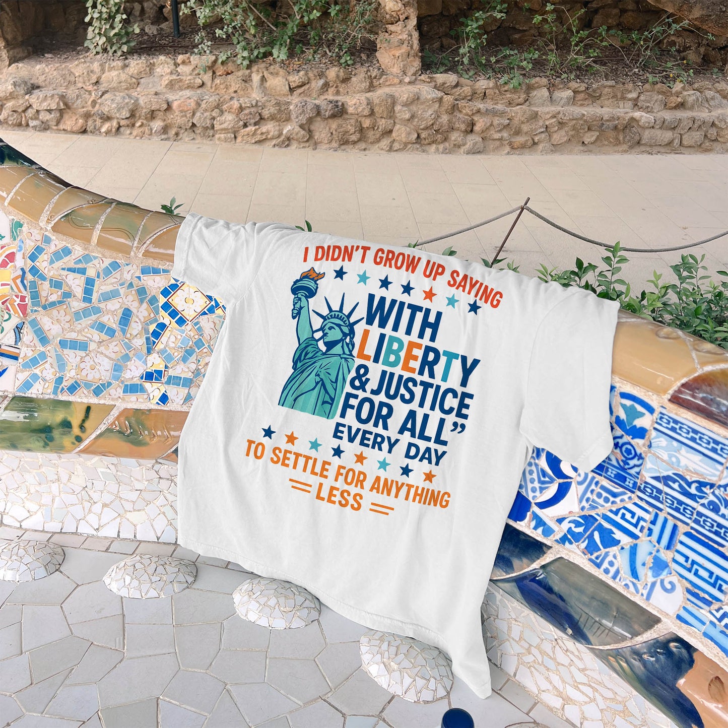 Patriotic Liberty Shirt – I Didn't Grow Up Saying Liberty Shirt - White - Up To 5XL