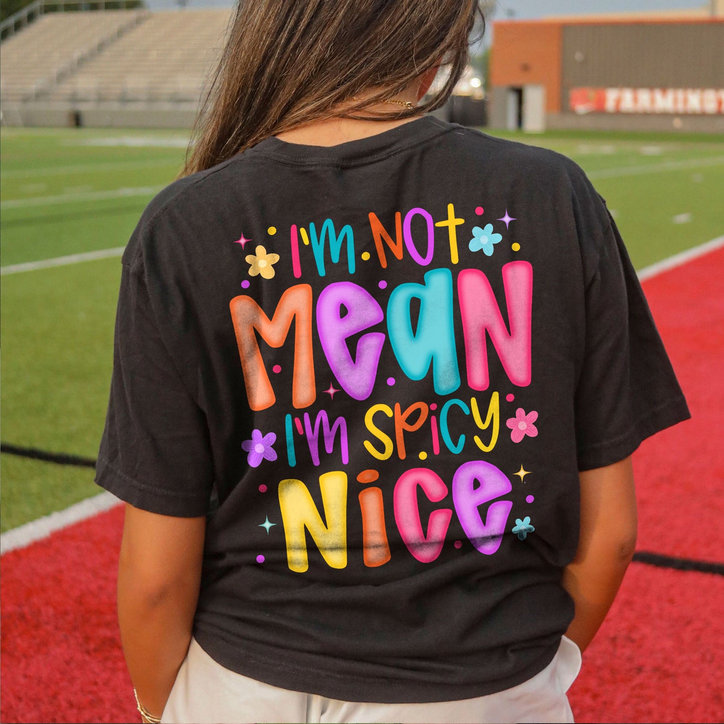 Spicy Personality Shirt – I’m Not Mean I’m Nice Tee – Funny Sarcastic Shirt for Women - Black- Up To 5XL