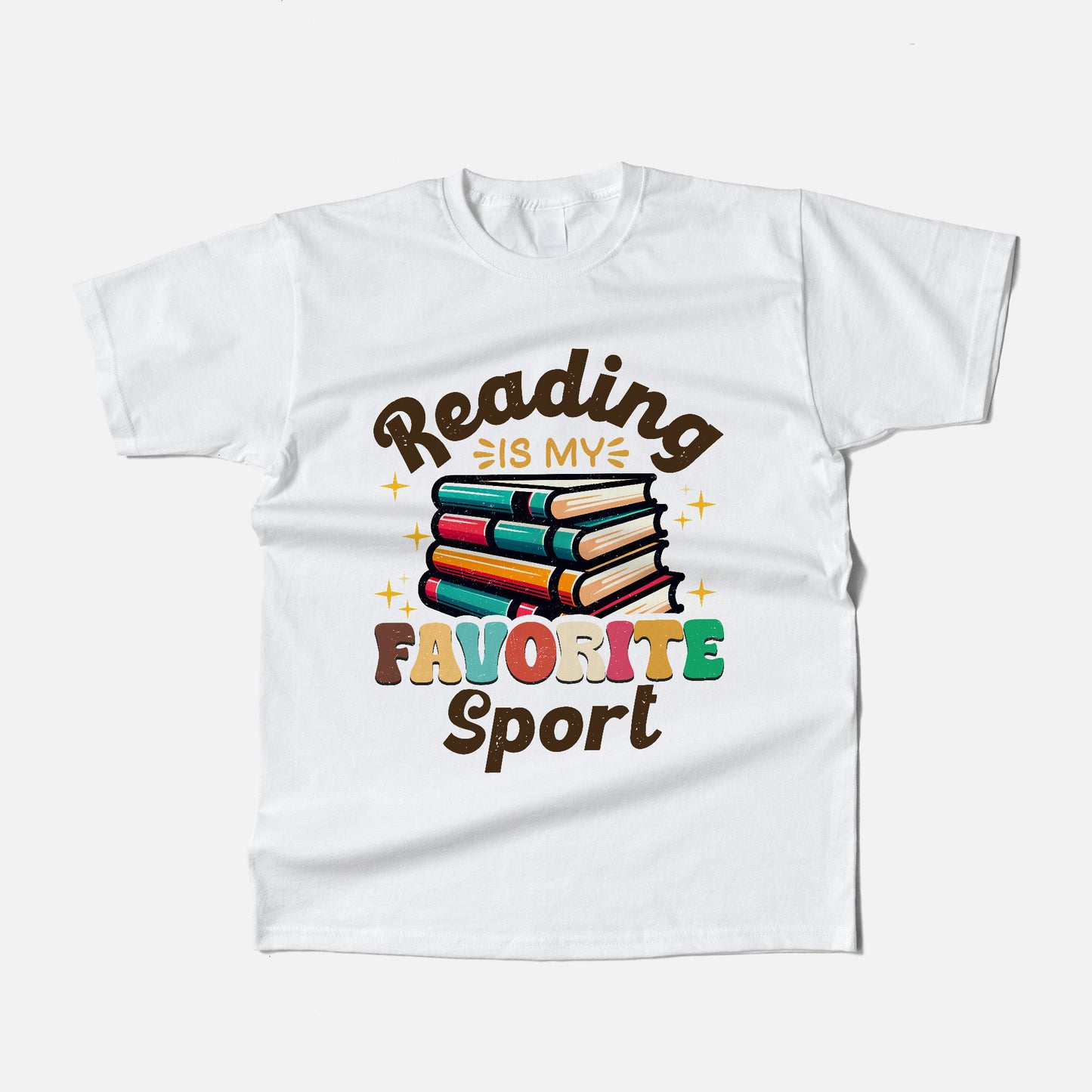 Book Lover Shirt – Reading Is My Favorite Sport Tee – Funny Bookworm Gift – White – Up To 5XL