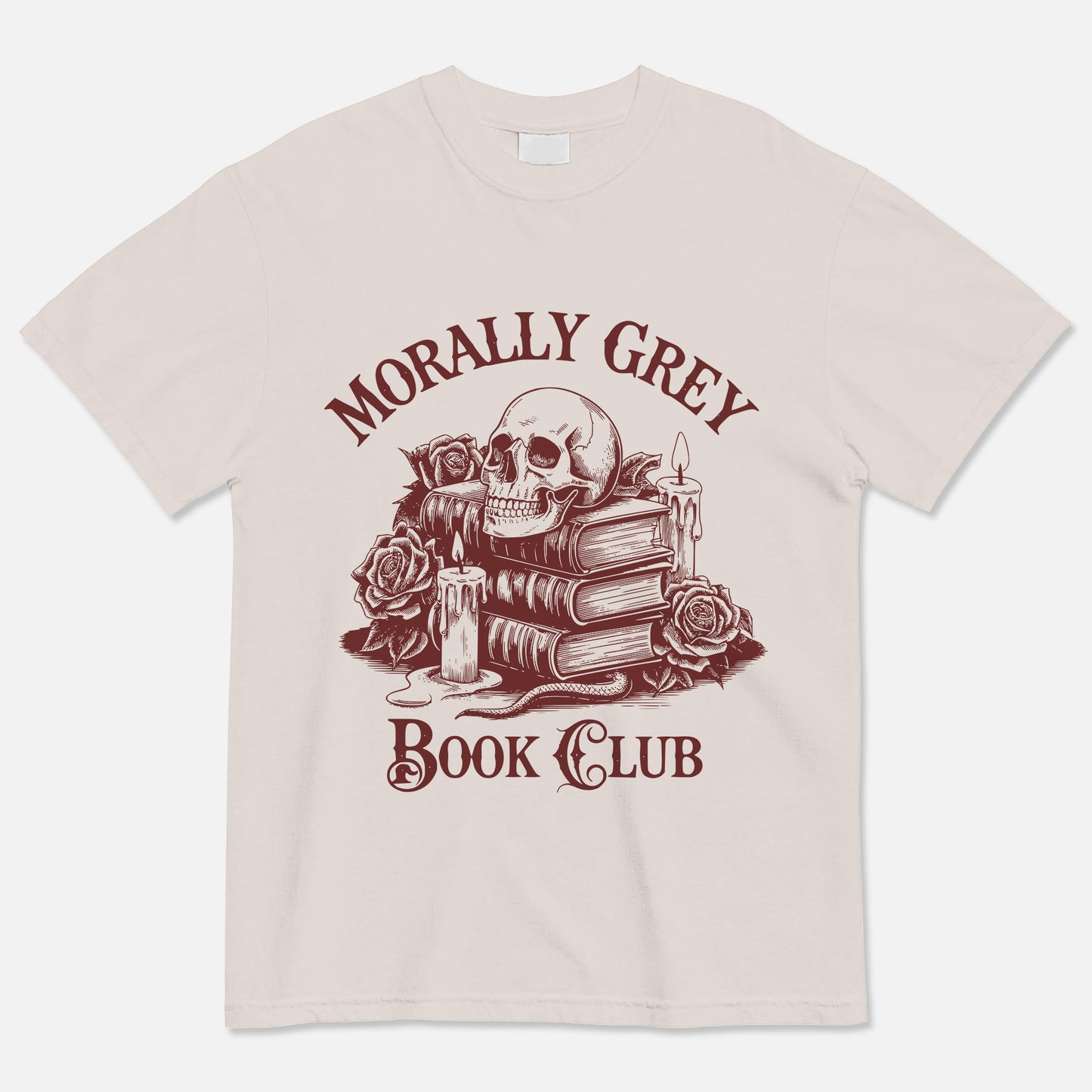 Book Lover Shirt – Morally Grey Book Club Tee – Academia Reading Shirt – Natural – Up To 5XL