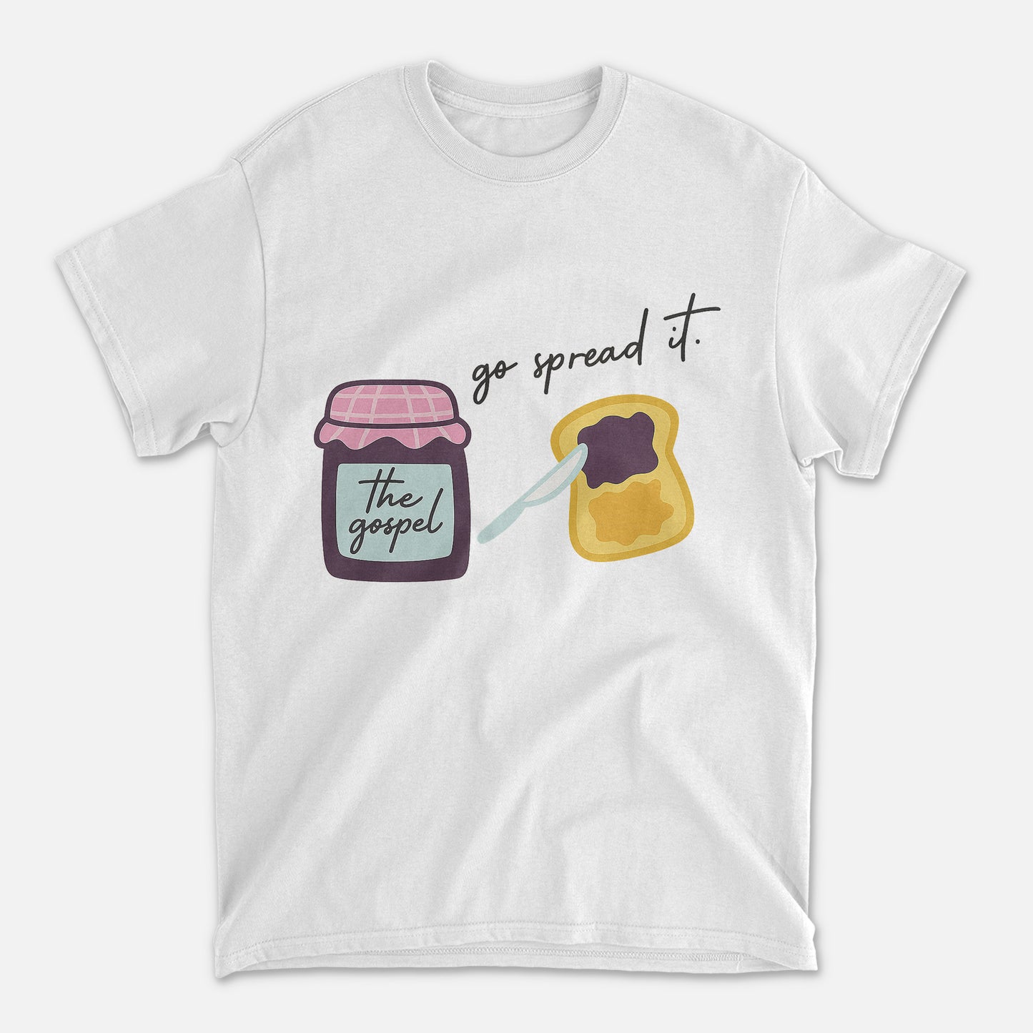 The Gospel Go Spread It T-Shirt - Funny Jesus Shirt For Christians- White- Up To 5XL
