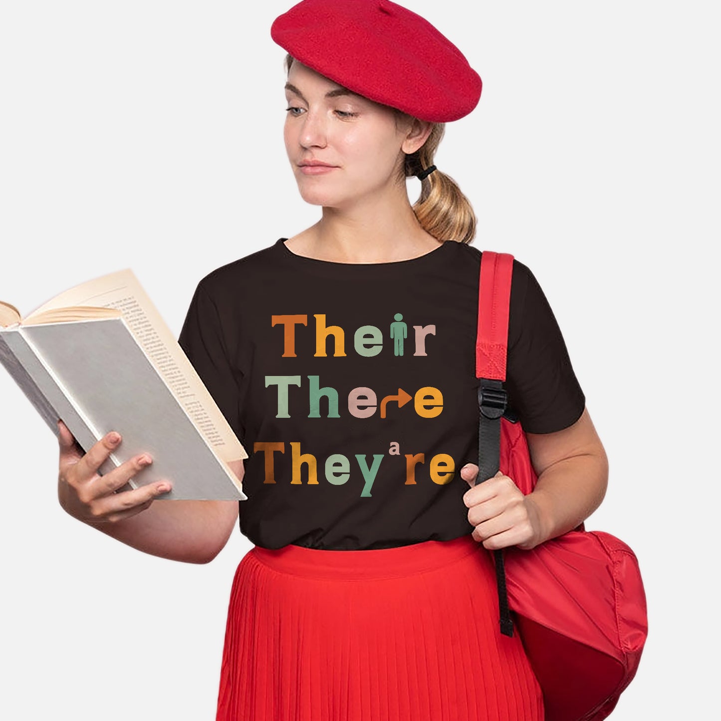 Grammar Police Shirt – Their There They're Tee – Funny English Teacher Gift – Black – Up To 5XL