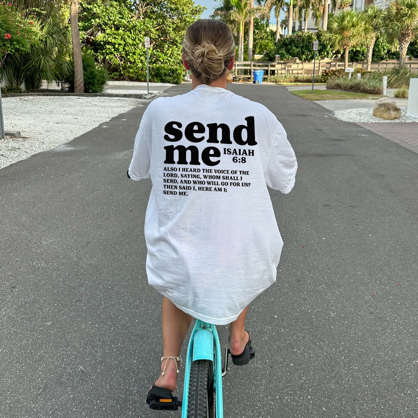 Send Me – Isaiah 6:8 T-Shirt - Funny Jesus Shirt For Christians- White- Up To 5XL