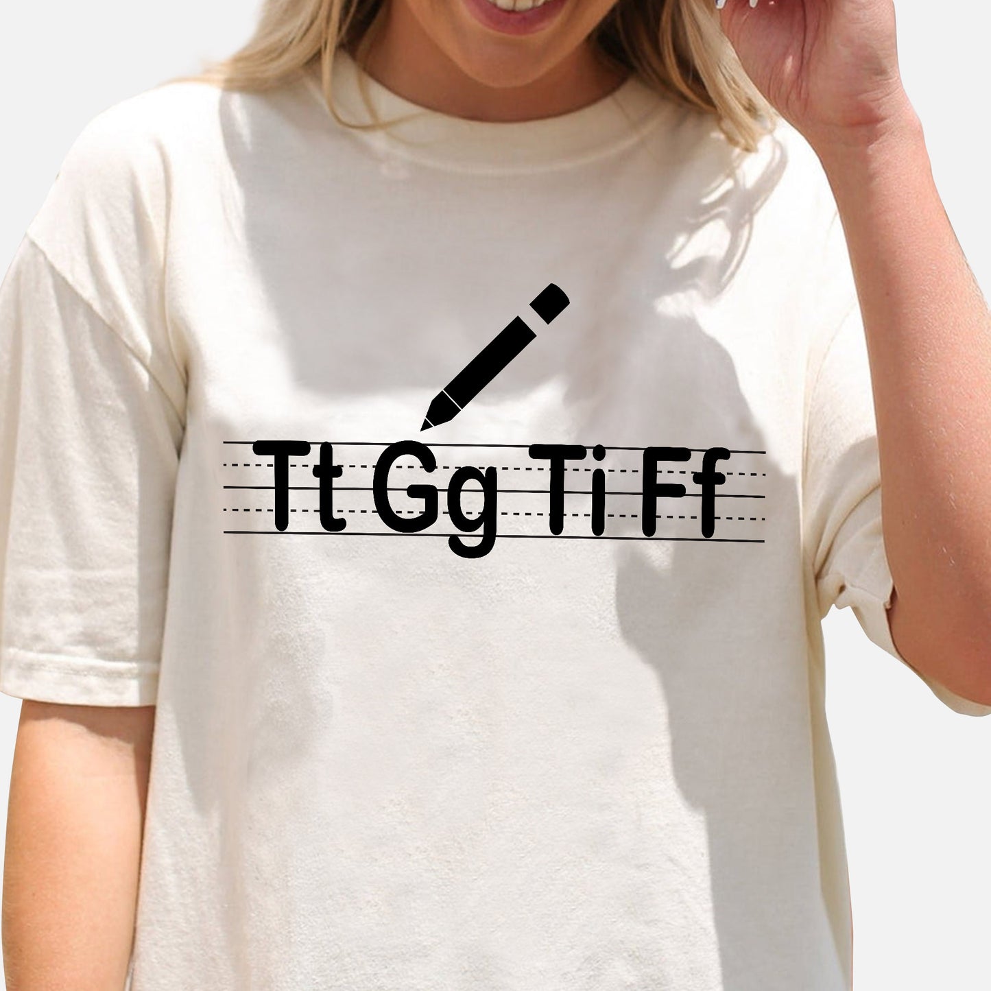 Tt Gg Ti Ff T-Shirt - Funny Shirt For Teacher - Natural - Up To 5XL