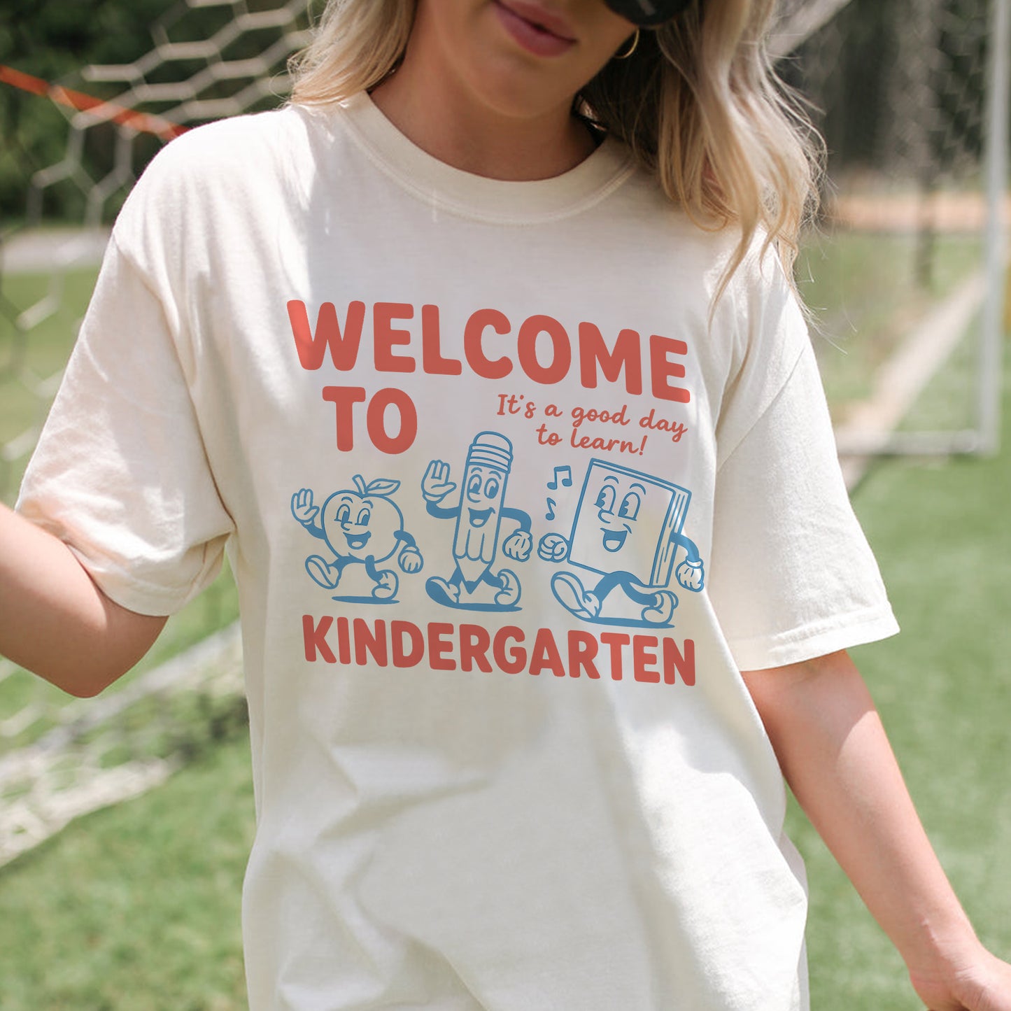Welcome to Kindergarten Shirt – It’s a Good Day to Learn Tee – Back to School Teacher Tee – Natural – Up To 5XL