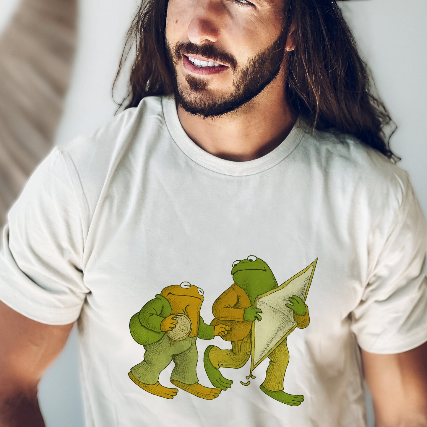 Book Character Tee – Frog and Toad Childhood Storybook Shirt – White – Up To 5XL