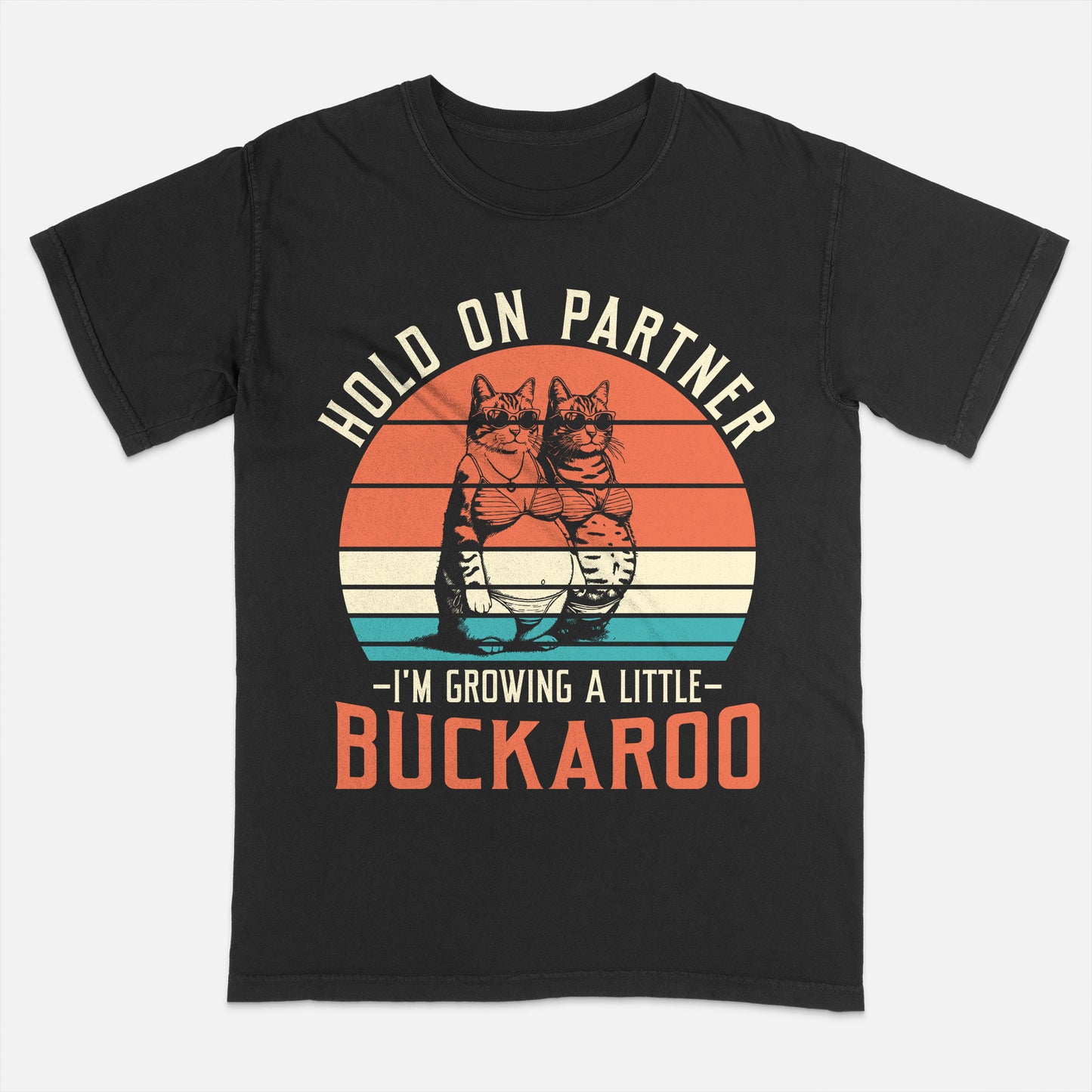 Funny Cat Shirt – I’m Growing a Little Buckaroo Tee - Black- Up To 5XL