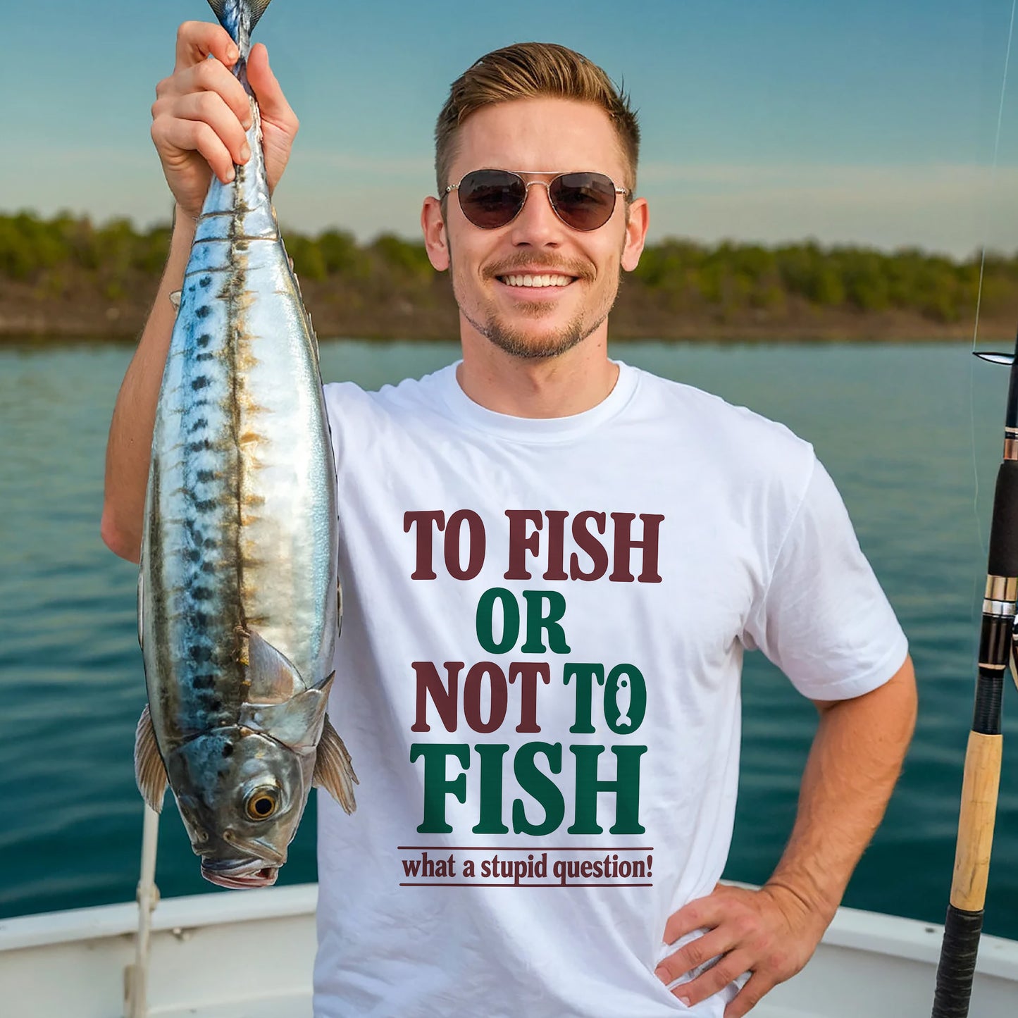 To Fish Or Not To Fish What A Stupid Question Shirt – Funny Angler Tee – Fisherman Humor Gift – White – Up To 5XL