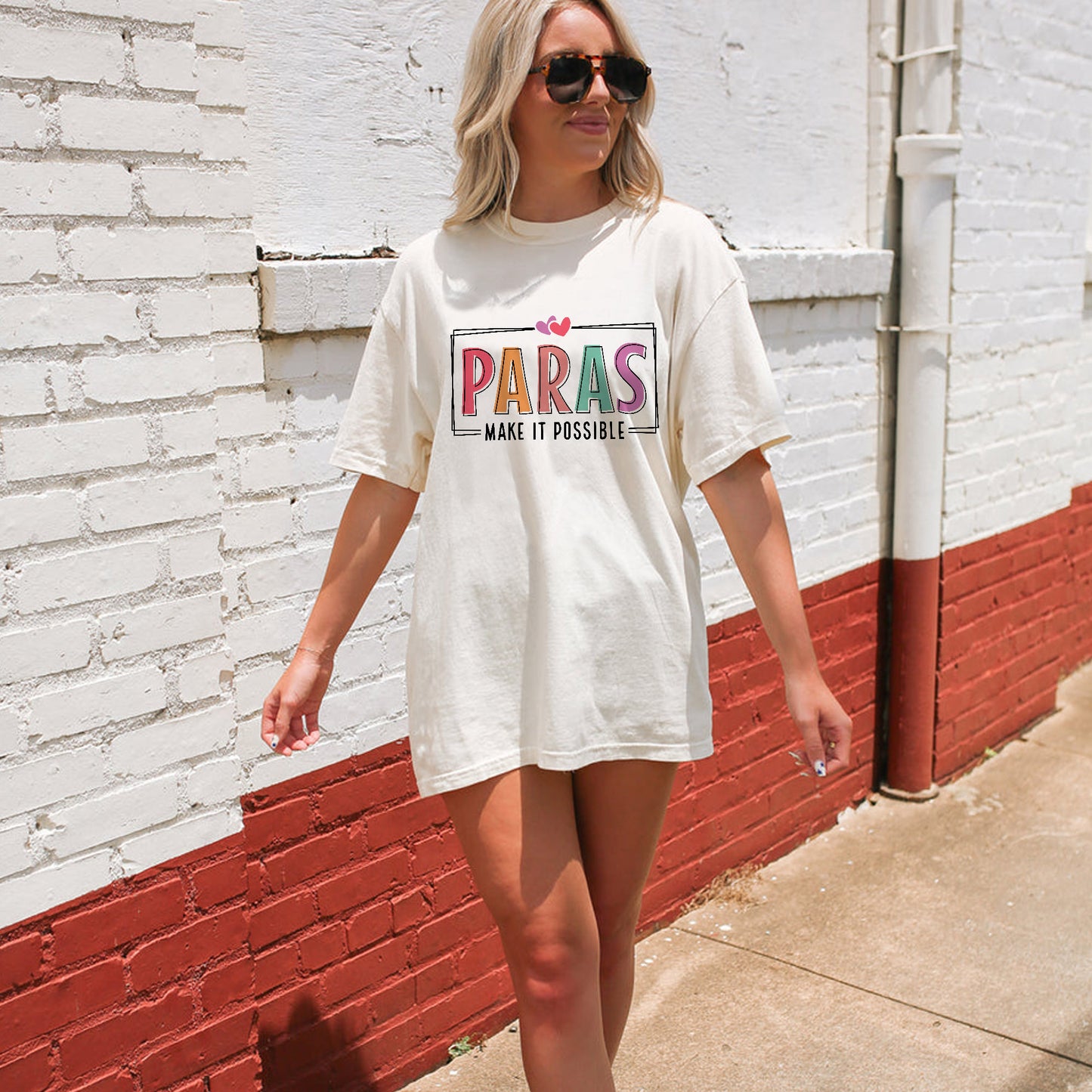 Paras Make It Possible T-Shirt - Funny Shirt For Teacher - Natural - Up To 5XL