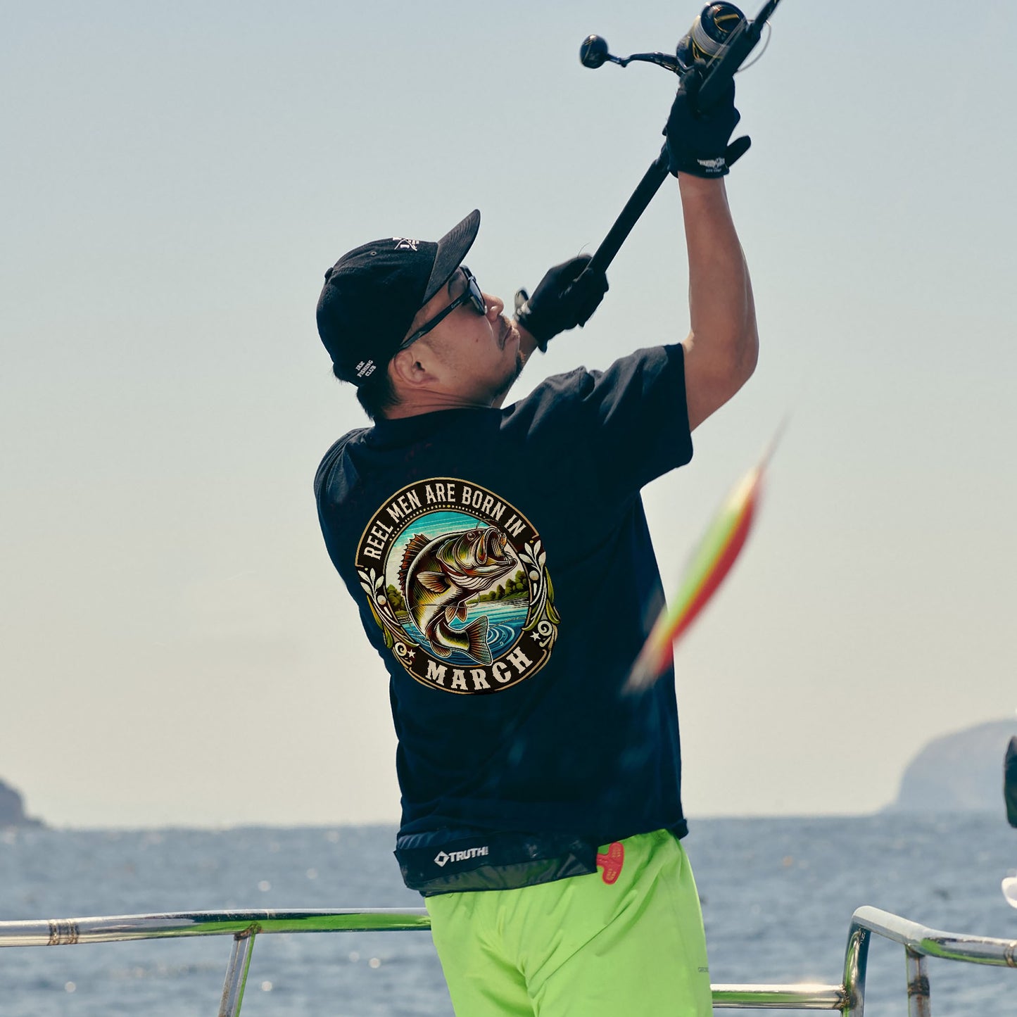 Fishing Birthday Gift Tee for Fisherman - Reel Men Are Born In March Shirt – Black – Up To 5XL
