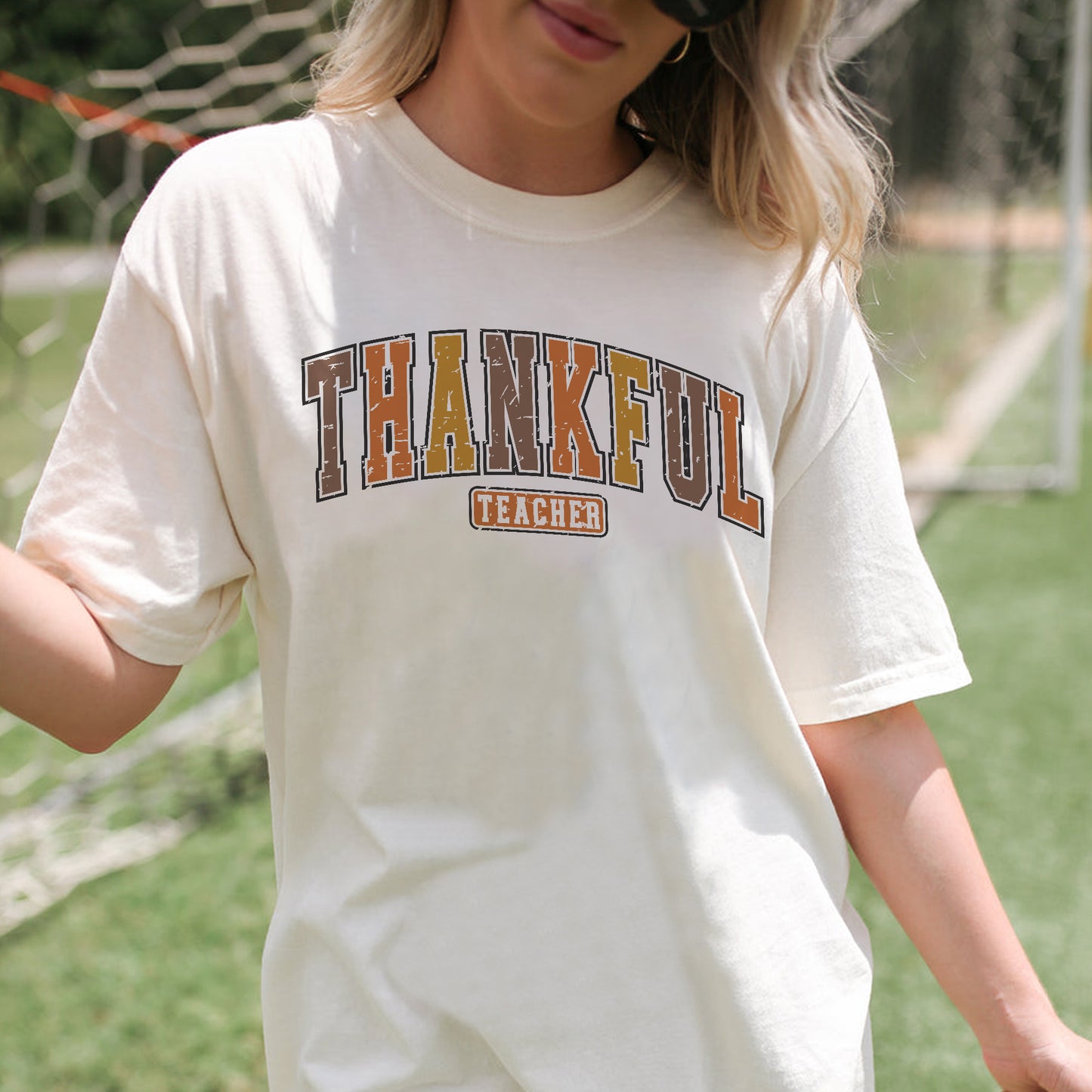 Thankful Teacher T-Shirt - Funny Shirt For Teacher - Natural - Up To 5XL