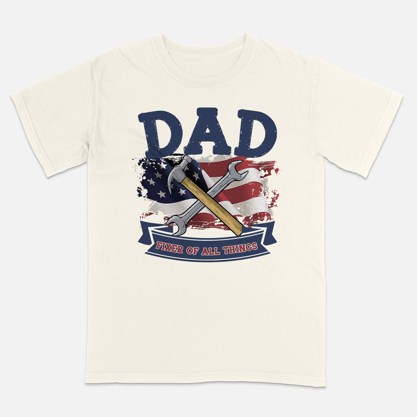 Dad Fixer All Things Shirt - Father’s Day Shirts - Soft Cotton Short Sleeve Natural Tee - Up To 5XL
