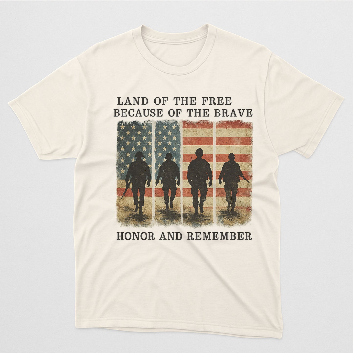 Land Of The Free Because Of The Brave Shirt – Patriotic Military Independence Day Tee – Natural Tee - Up To 5X
