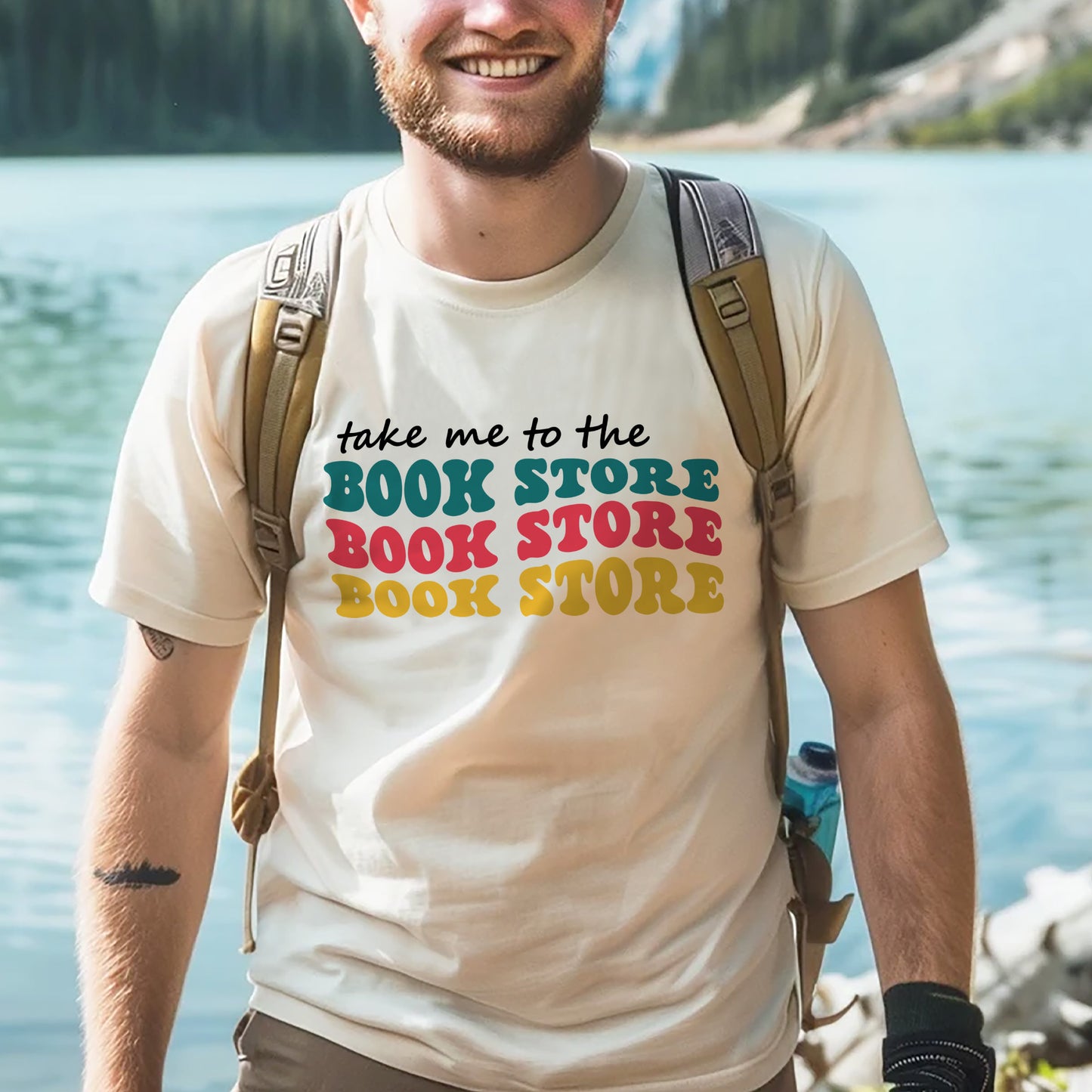 Vintage Book Lover Tee – Take Me To The Book Store Shirt – Natural – Up to 5XL