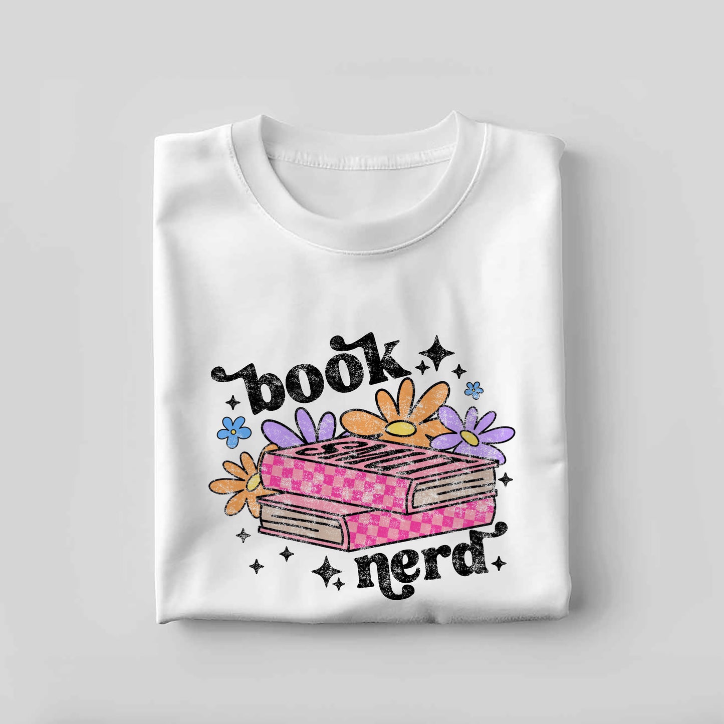 Bookish Shirt – Book Nerd Floral Tee – Cute Book Lover Gift – White – Up To 5XL