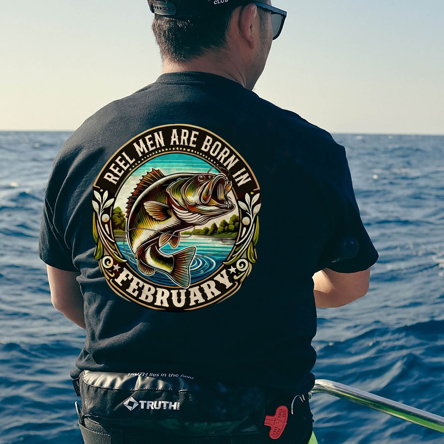 Fishing Birthday Gift Tee for Fisherman - Reel Men Are Born In February Shirt – Black – Up To 5XL