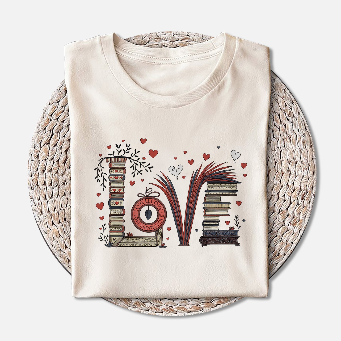 Reading Book Lover Shirt – Funny Book Flower Gift Tee – Natural – Up To 5XL