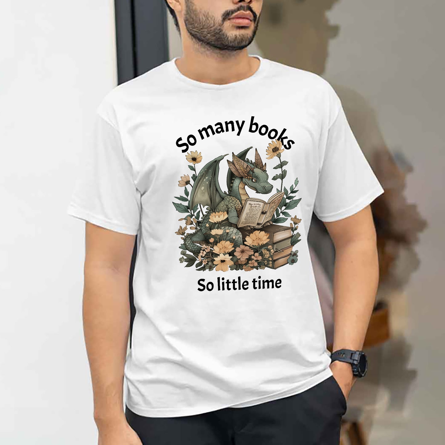 Reading Lover Shirt – So Many Books So Little Time Tee – Funny Bookworm Gift – White – Up To 5XL