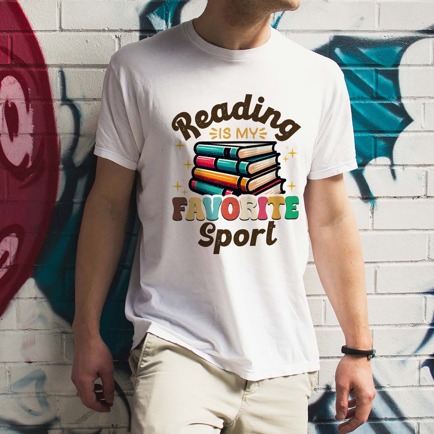 Book Lover Shirt – Reading Is My Favorite Sport Tee – Funny Bookworm Gift – White – Up To 5XL
