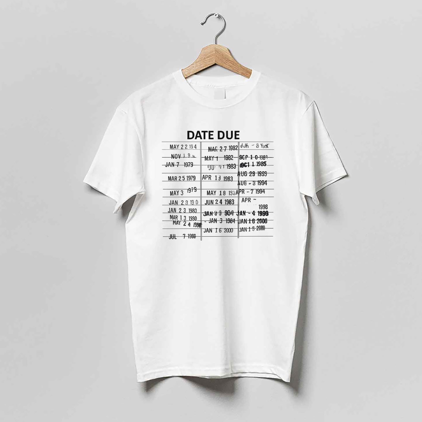 Book Lover Shirt – Book Library Due Date Tee – Reading Nerd Gift – White – Up To 5XL