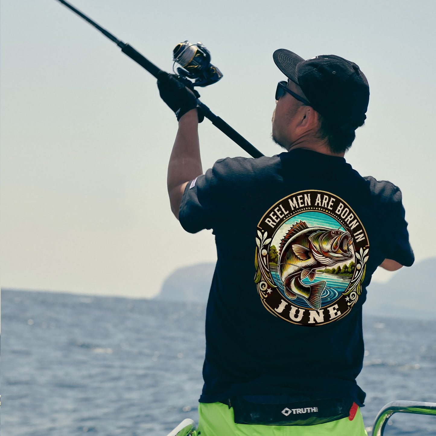 Fishing Birthday Gift Tee for Fisherman - Reel Men Are Born In June Shirt – Black – Up To 5XL