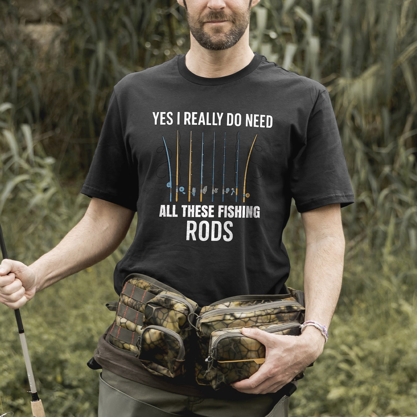 Yes I Really Do Need All These Fishing Rods Shirt – Funny Fishing Tee – Fisherman Humor Gift – Black – Up To 5XL
