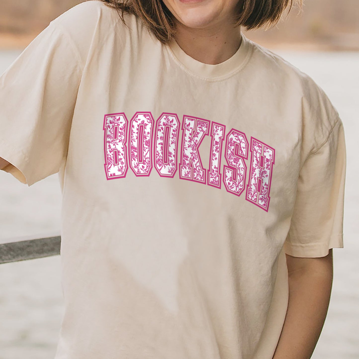 Book Lover Shirt – Vintage Book Toile Floral Bookish Chinoiserie Tee – Natural – Up To 5XL