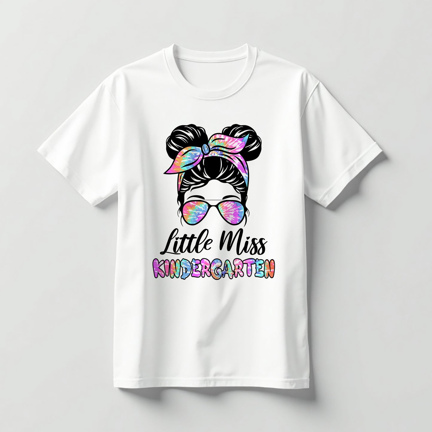 Little Miss Kindergarten Shirt – Girls Back To School Tee – White – Up To 5XL