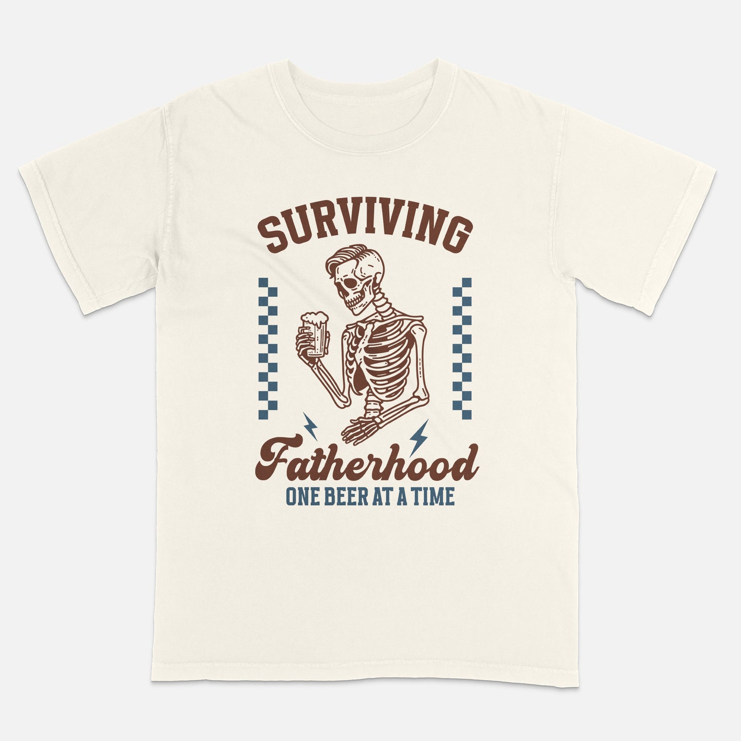 Surviving Fatherhood Shirt – Father’s Day Shirt - Soft Cotton Short Sleeve Natural Tee - Up To 5XL