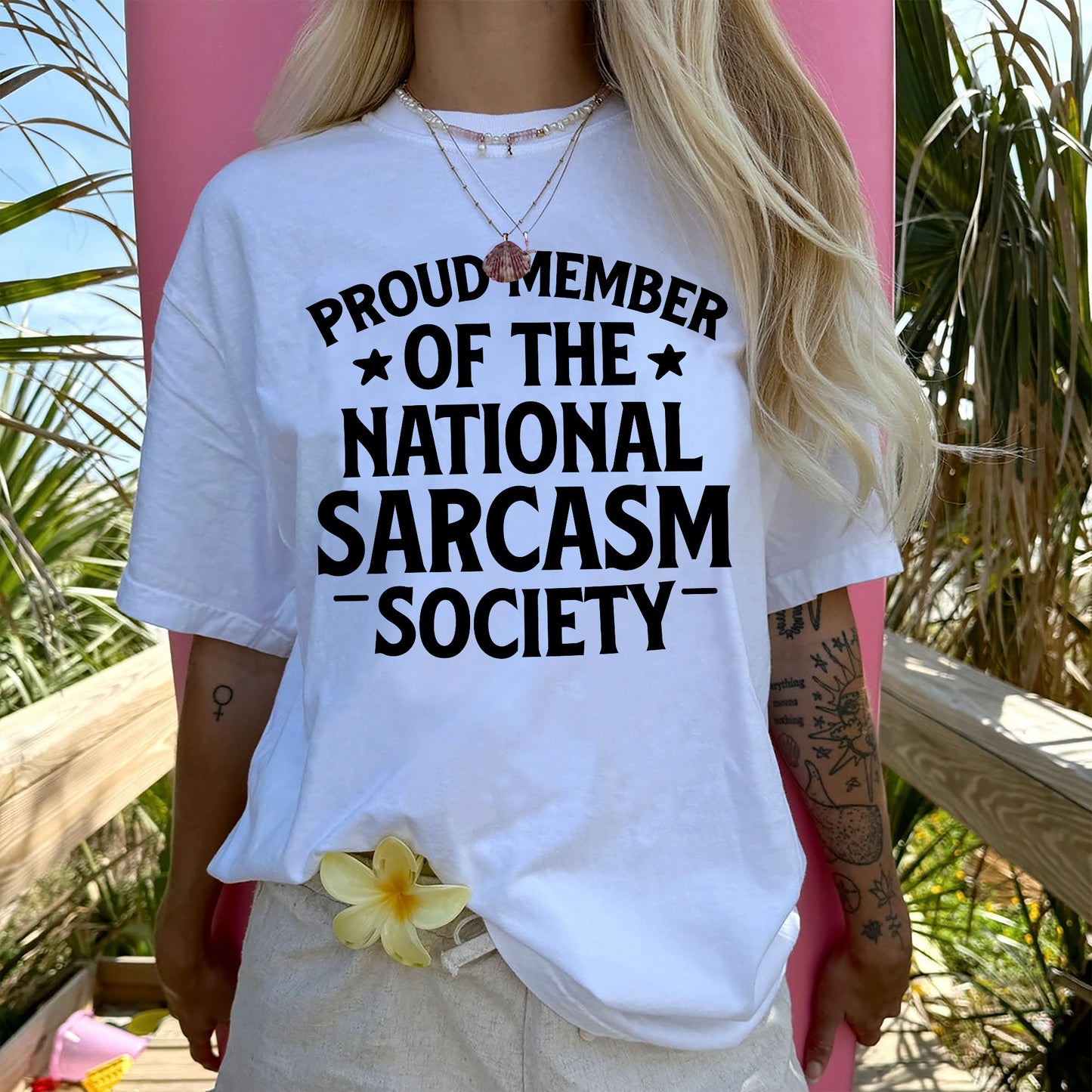 Sarcastic T-Shirt – National Sarcasm Society Shirt – Funny Gift for Women - White - Up To 5XL
