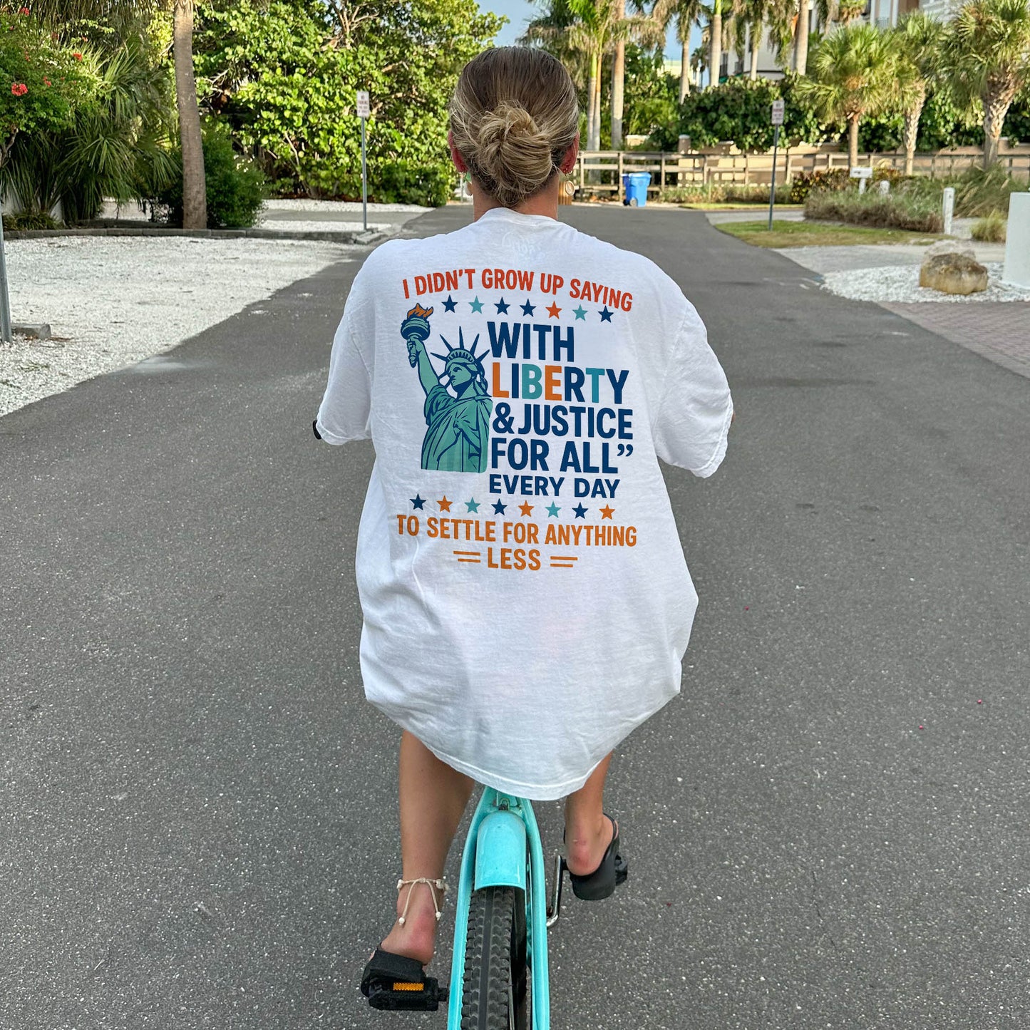 Patriotic Liberty Shirt – I Didn't Grow Up Saying Liberty Shirt - White - Up To 5XL