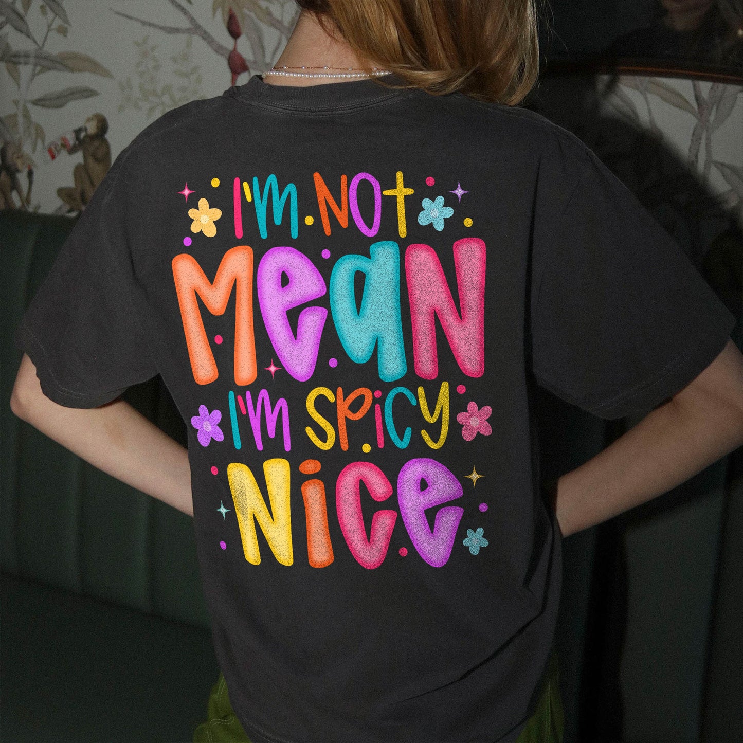 Spicy Personality Shirt – I’m Not Mean I’m Nice Tee – Funny Sarcastic Shirt for Women - Black- Up To 5XL