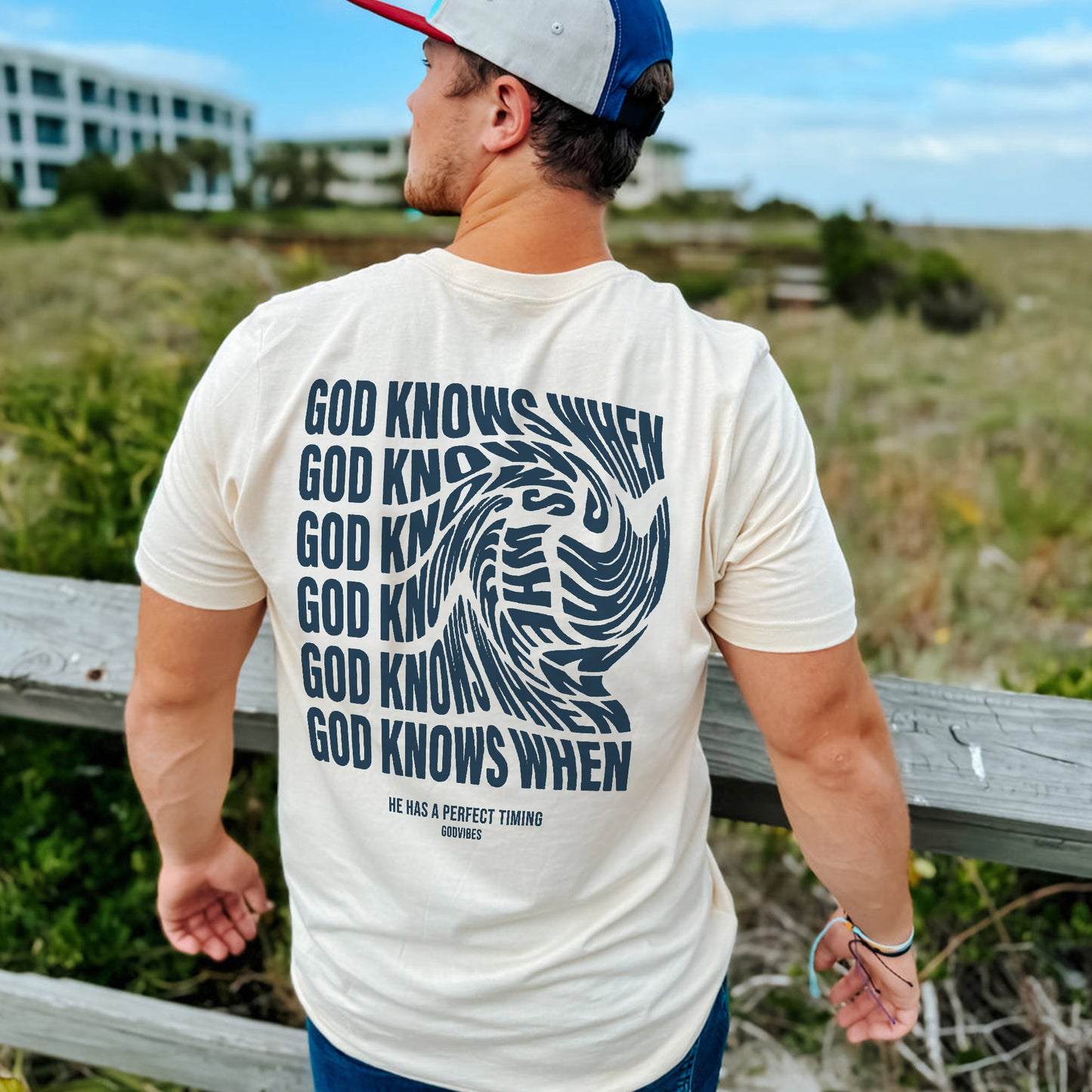 Faith Timing Shirt – God Knows When He Has Perfect Timing – Christian Encouragement Tee – Natural – Up To 5XL