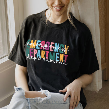 Emergency Department T-Shirt  - Funny Tees For ER Nurse - Black - Up To 5XL