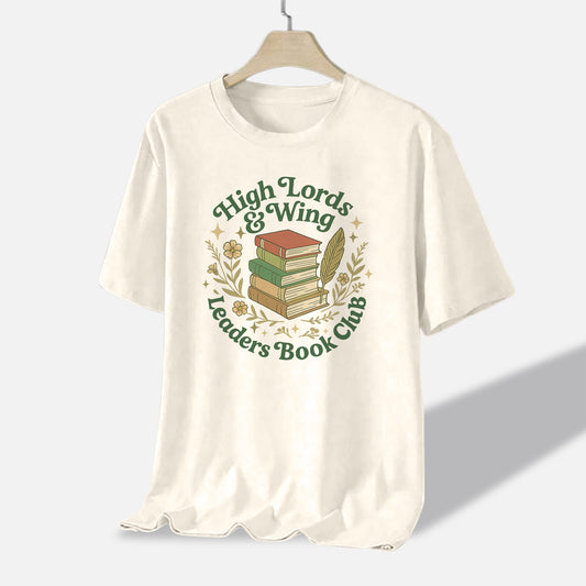 Romantasy Book Lover Tee - High Lords and Wing Leaders Books Club Shirt – Natural – Up To 5XL