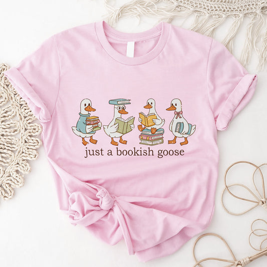 Funny Duck Shirt – Just a Bookish Goose Duck Meme Tee – Pink – Up To 5XL